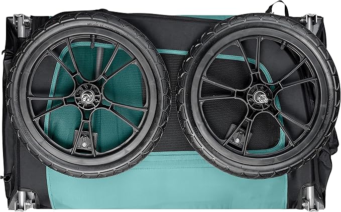 Retrospec Rover Waggin' Pet Bike Trailer - Small & Medium Sized Dogs Bicycle Carrier - Foldable Frame with 16 Inch Wheels - Non-Slip Floor & Internal Leash