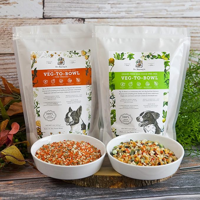 Dr. Harvey's Veg-to-Bowl Dog Food, Human Grade Dehydrated Base Mix for Dogs, Grain Free Holistic Mix (3 Pound)
