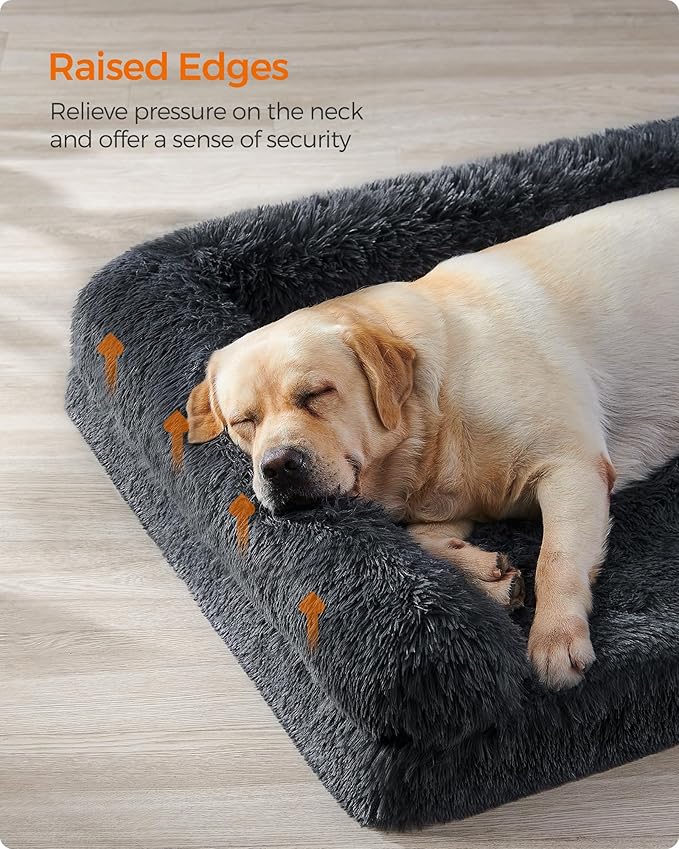 Feandrea Dog Bed, Orthopaedic Dog Sofa Bed for Medium Dogs, Waterproof Ped Bed with Removable Washable Cover, 36 x 27 x 9 Inches, Dark Gray UPGW232G02