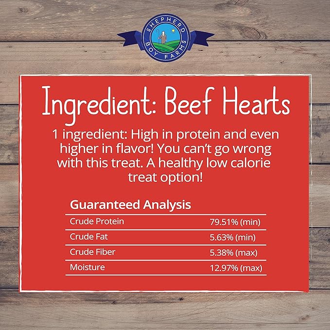 Freeze Dried Dog and Cat Treats, Beef Heart, All Natural Single Ingredient Freeze-Dried Dog Treat & Dog Snacks, Made in USA, High Protein, Essential Nutrition of Raw Dog Food, 8oz