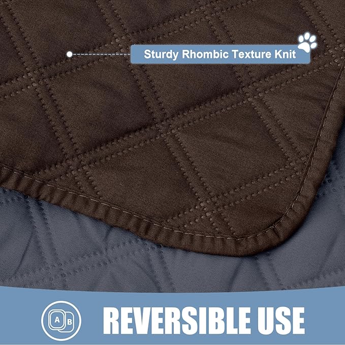 Smiry Waterproof Dog Blanket, Reversible Dog Bed Cover Pet Blanket, Soft Couch Cover for Dogs Washable, Bed Couch Sofa Furniture Protector for Puppy Cat Kids (52"x82", Chocolate/Dark Grey)