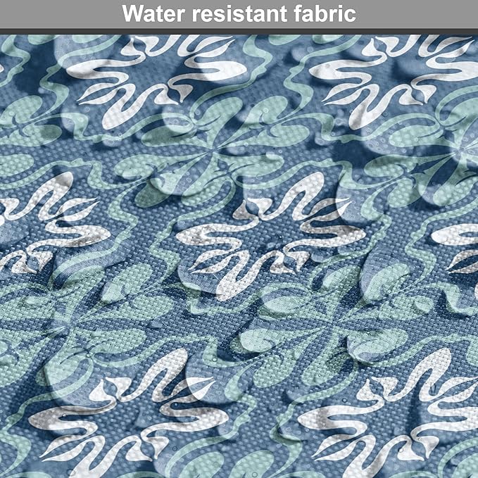 Lunarable Talavera Dog Crate Cover, Folkloric Tile Inspired Pattern of Moroccan Culture Print, Easy to Use Pet Kennel Cover for Medium Large Dogs, 42 Inch, Sea Blue Pale Teal