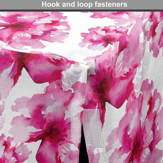 Ambesonne Waterproof Dog Crate Cover, Abstract Floral Peonies Pattern, 18 Inch, Magenta Pink