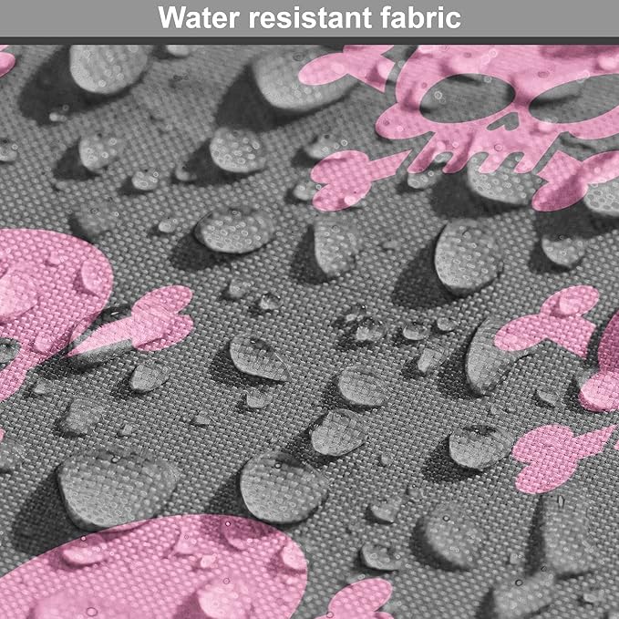 Lunarable Skull Dog Crate Cover, Vivid Pirate on Pale Background Head of a Skeleton and Bones Halloween Themed, Easy to Use Pet Kennel Cover for Small Dogs Puppies Kittens, 18 Inch, Pink Taupe