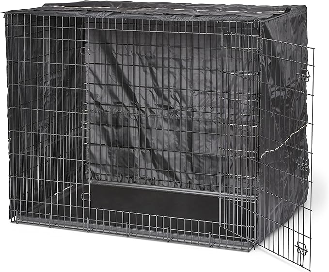 MidWest Homes for Pets Dog Crate Cover, Privacy Dog Crate Cover Fits MidWest Dog Crates, Crate Cover Only, Machine Wash & Dry, Black, 54-Inch