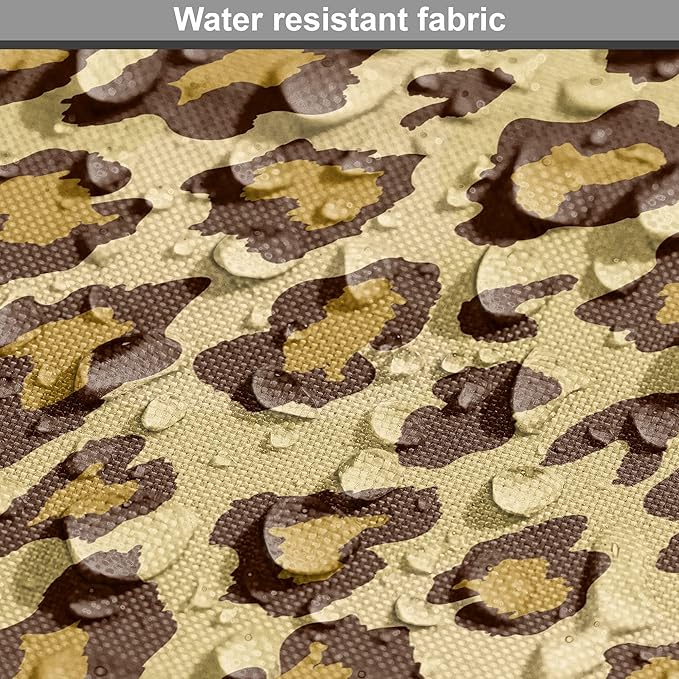 Lunarable Animal Print Dog Crate Cover, Digitally Generated Spots Classic Leopard Skin Graphic, Easy to Use Pet Kennel Cover for Cats & Medium Dogs, 30 Inch, Pale Camel Chocolate