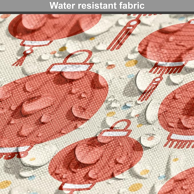 Lunarable Oriental Dog Crate Cover, Folk Lamps Cartoon Style Cheerful Pattern with Chinese Ethnicity, Easy to Use Pet Kennel Cover for Medium Large Dogs, 48 Inch, Pale Yellow and Vermilion