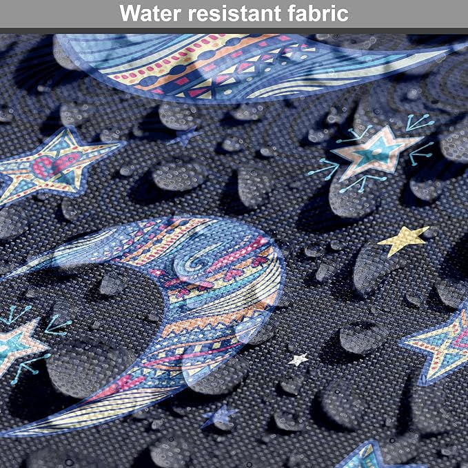 Lunarable Bohemian Stars Dog Crate Cover, Crescent Moon and Night Sky Elements Motif Curvy Background, Easy to Use Pet Kennel Cover for Small Dogs Puppies Kittens, 18 Inch, Pink Blue