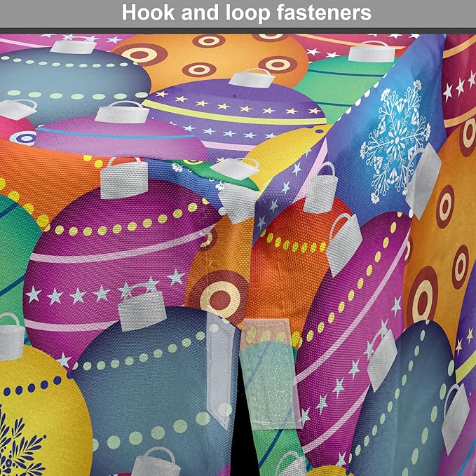 Ambesonne Christmas Dog Crate Cover, Colorful Christmas Balls Different Retro Patterns Holiday Celebration Theme Print, Easy to Use Pet Kennel Cover for Cats & Medium Dogs, 24 Inch, Purple Multicolor