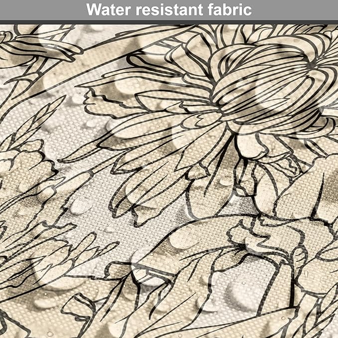 Lunarable Floral Dog Crate Cover, Daffodil and Carnation Bouquets Sketch Art Style Botanical Blossoms Field, Easy to Use Pet Kennel Cover for Cats & Medium Dogs, 24 Inch, Beige and Champagne