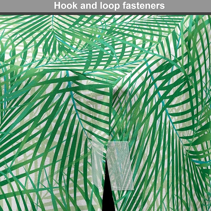 Lunarable Fern Pattern Dog Crate Cover, Background Illustration Covered with Palm Tree Leaves Art Print, Easy to Use Pet Kennel Cover for Small Dogs Puppies Kittens, 22 Inch, White and Fern Green