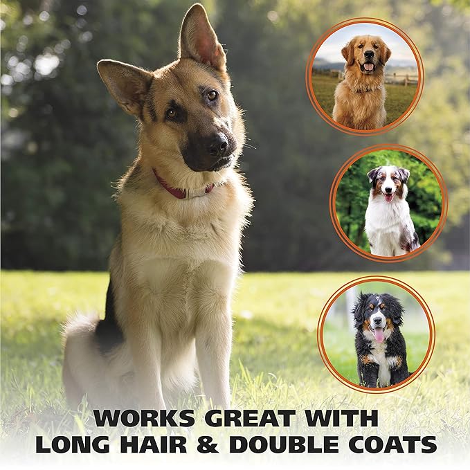 WAHL Premium Large Pet Slicker Brush with Ergronomic Rubber Grips for Comfortable Brushing of Dogs and Cats - Model 858407