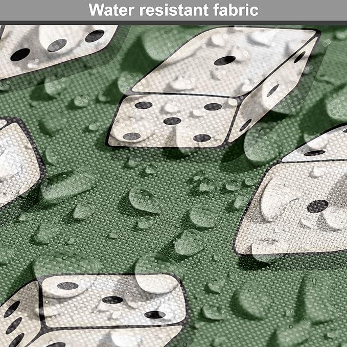 Lunarable Casino Dog Crate Cover, Cartoon Style Dices Pattern on Green Background Chance Game Lucky Jackpot, Easy to Use Pet Kennel Cover for Medium Large Dogs, 42 Inch, Green Cream Black