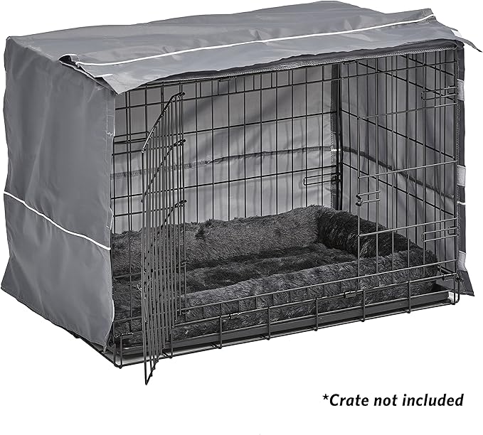New World Dog Crate Comfort Kit by, Matching Dog Crate Cover & Dog Bed to Make Your Dogs Crate Their Home, Compatible with Midwest Homes for Pets & New World Dog Crates, Fits 30-Inch Dog Crate, Gray