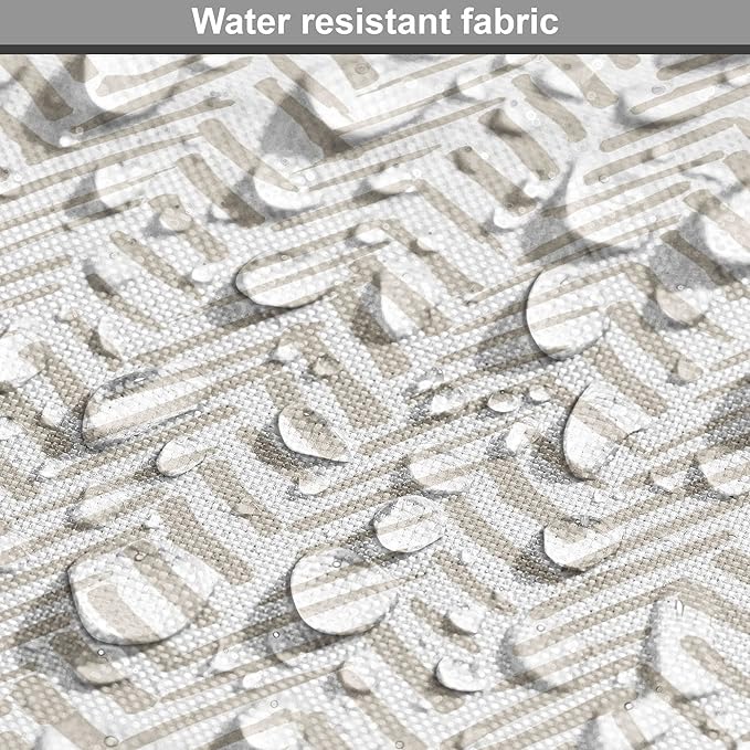 Lunarable Chevron Dog Crate Cover, Hand Drawn Monochrome Herringbone Lines Composition of Abstract Zigzags, Easy to Use Pet Kennel Cover for Cats & Medium Dogs, 24 Inch, White Beige