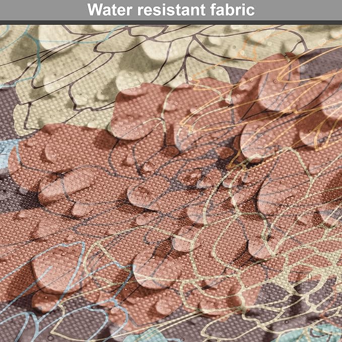 Lunarable Floral Dog Crate Cover, Blossoming Flowers Pattern Botanical Garden Art Illustration Colorful Vintage Design, Easy to Use Pet Kennel Cover for Small Dogs Puppies Kittens, 24 Inch, Brown