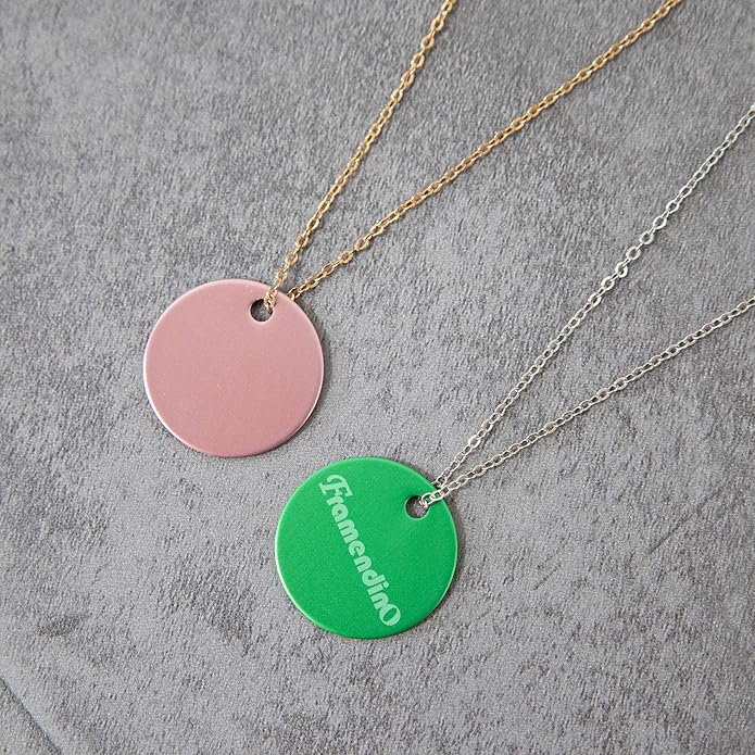 Framendino, Pet ID Tag Colorful Blank Round Double Sided Pets ID Tag Name Phone Number ID Tags Aluminum Charms
