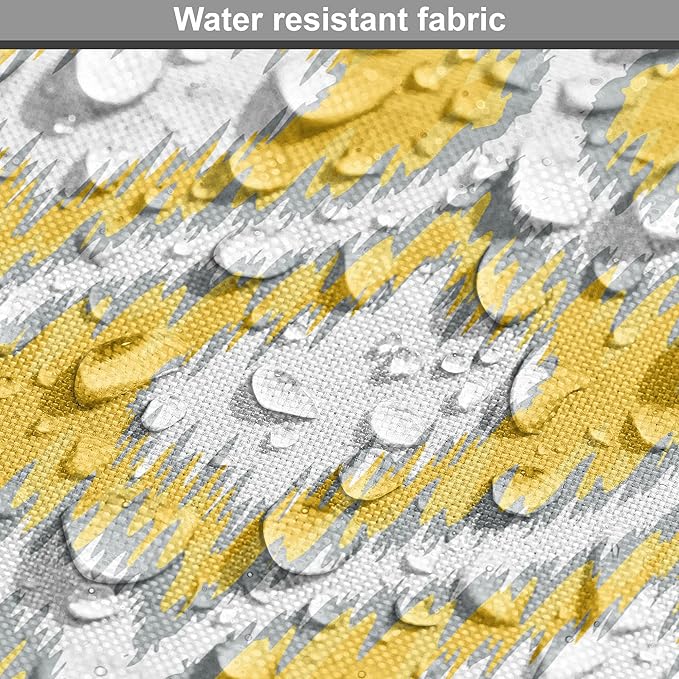 Lunarable Mustard Dog Crate Cover, Eastern Ikat Style Pattern with Modern Blurry Color Distortion Effects, Easy to Use Pet Kennel Cover for Medium Large Dogs, 36 Inch, Grey Yellow