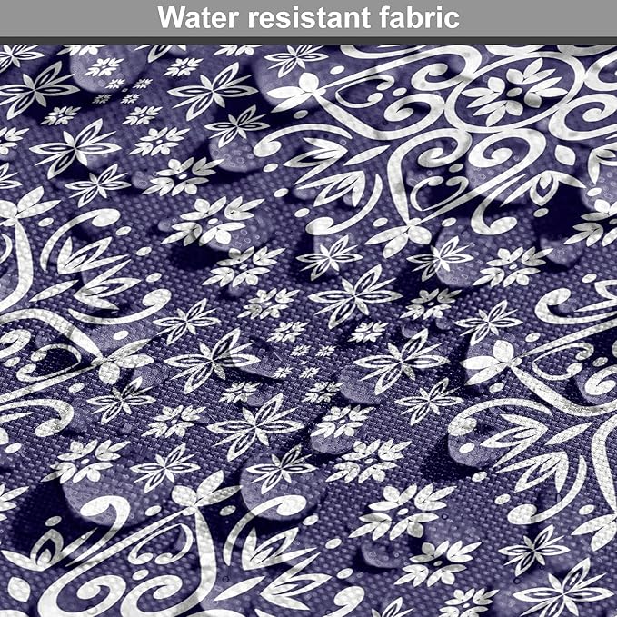 Lunarable Royal Blue Dog Crate Cover, Antique Moroccan Style Exotic Orient Inspired Ceramic Pattern Print Art, Easy to Use Pet Kennel Cover for Medium Large Dogs, 30 Inch, Indigo and White