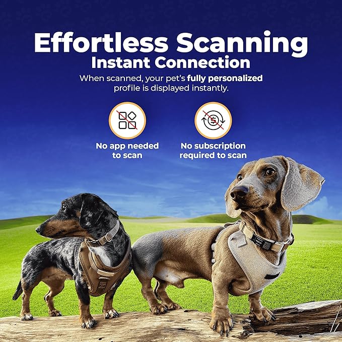 HeyBuddy® Slide Series - QR Code Smart Pet Tags for Dogs & Cats, Personalized Pet Tag Stores Multiple Information, Includes Passive Location Tracking, Real-Time Notification & Community Alerts