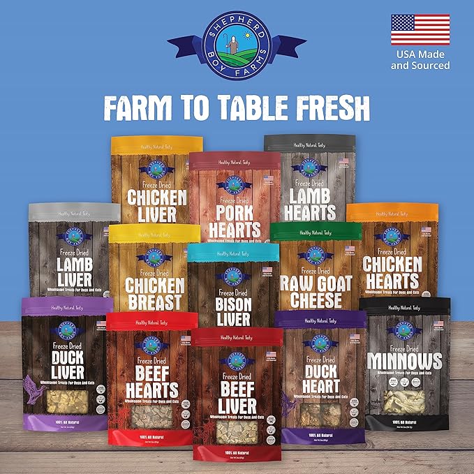 Freeze Dried Dog and Cat Treats, Bison Liver, All Natural Freeze-Dried Dog Treat & Dog Snacks, Made in USA, High in Protein, Essential Nutrition of Raw Dog Food, 8oz
