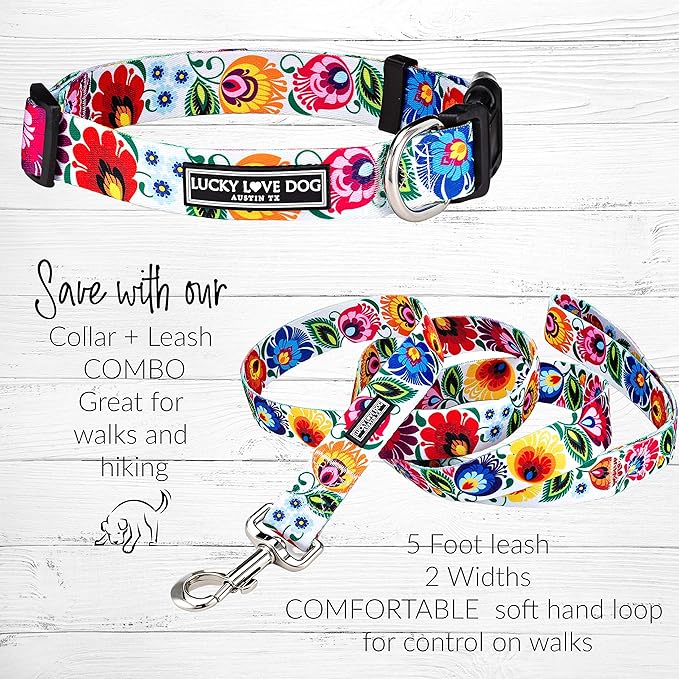 Lucky Love Dog - Adjustable Dog Collar with Easy Click Buckle for Small to Large Dogs, Durable, & Comfortable Collar for Male & Female Dogs, Pet Collar for Puppies & Adult Dogs - Ladybird, X-Small