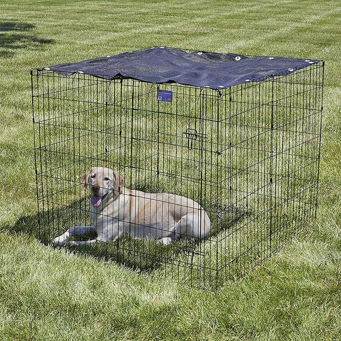 Exercise Pen Sun Screen | UV Resistant Sun Screen Blocks 80% of Sunlight & Fits Most Exercise Pen Brands, Includes All Hardware, Black