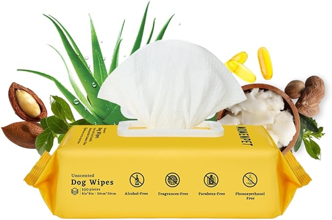 Thoughtfully selected unscented pet wipes for dogs and cats, designed with comfort in mind