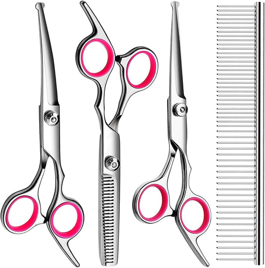 Thoughtfully selected dog grooming scissors kit for dogs and cats, designed with comfort in mind