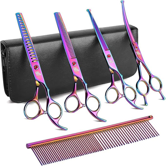 Thoughtfully selected professional dog grooming scissors for dogs and cats, designed with comfort in mind
