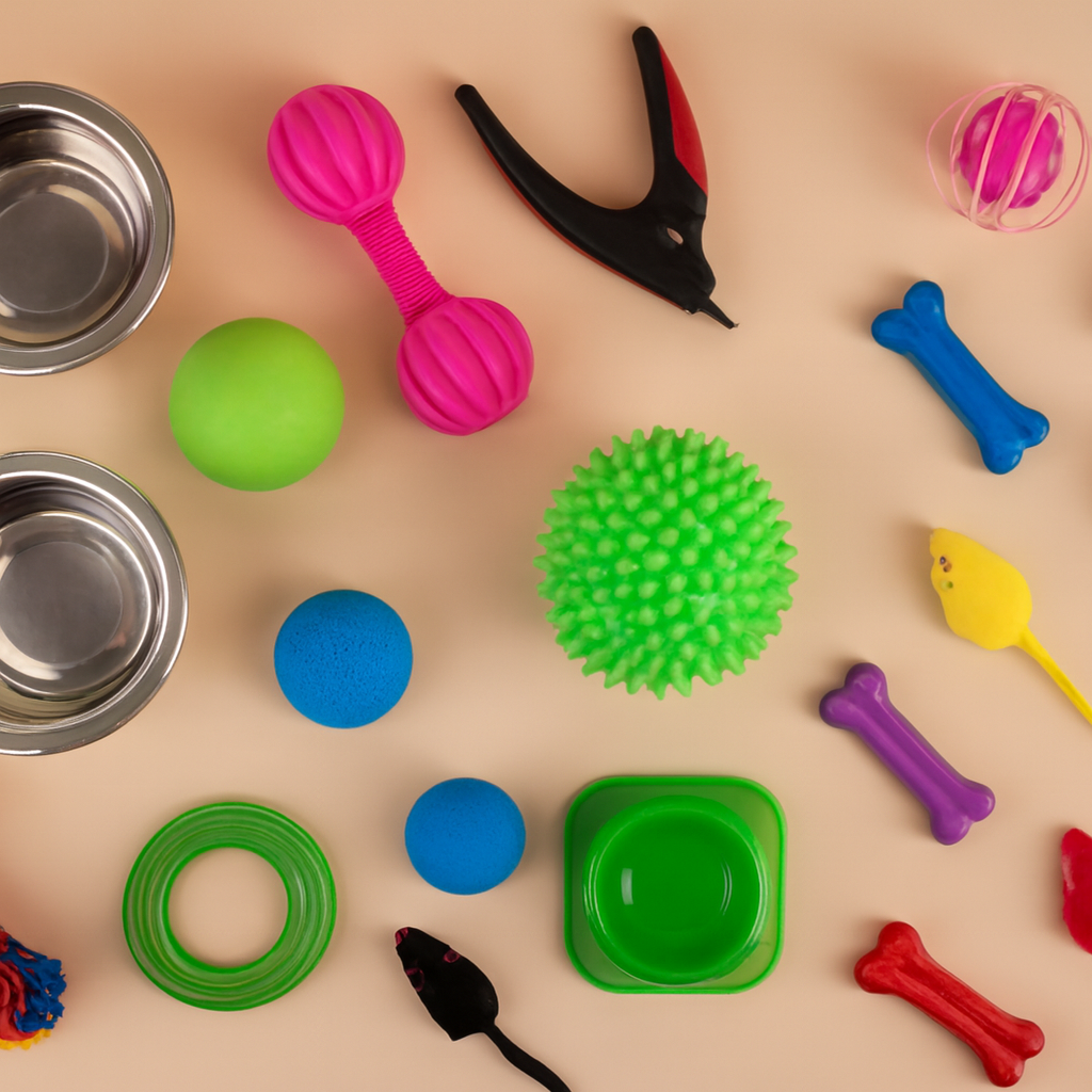 Toys for dogs and cats in a shared multi-pet play collection by Pether