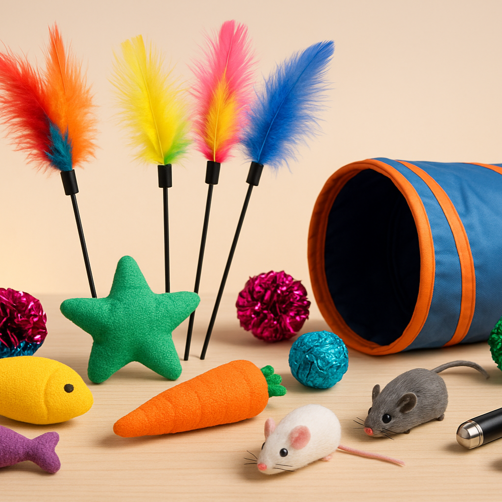 Essential daily play toys collection for cats by Pether