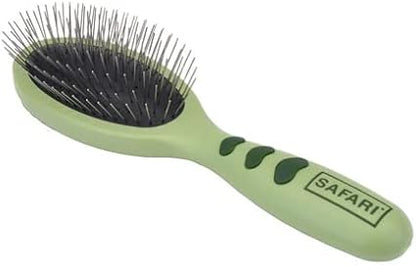 Coastal Pet Safari Wire Pin Brush - No-Slip Plastic Handle for Short and Long Pet Hair - 9.25" x 2.5" Compatible Grooming Tool