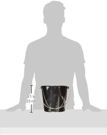 ProSelect Stainless Steel Flat Sided Pails — Durable Pails for Fences, Cages, Crates, or Kennels - 8¾", 6-Quart