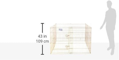 MidWest Homes for Pets Dog Exercise Pen & Playpen, 24" W x 30" W, No Door, Gold Zinc