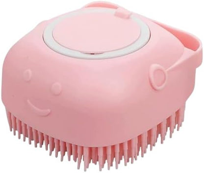 Dog Bath Brush, Scrubber Shampoo Massage Dispenser Grooming Soft Silicone Scrubber For Bath Water Brush For Dogs Dog Washing Brush Bath Scrubber For Pets (Pink)