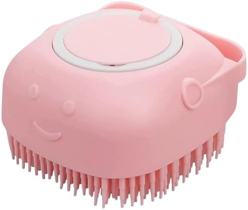 Dog Bath Brush, Scrubber Shampoo Massage Dispenser Grooming Soft Silicone Scrubber For Bath Water Brush For Dogs Dog Washing Brush Bath Scrubber For Pets (Pink)