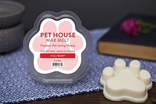 One Fur All Pet House Wax Melts - Hollyberry Scent - Pack of 2 - Long-Lasting, Natural, Pet-Friendly Odor Eliminating Wax Melts