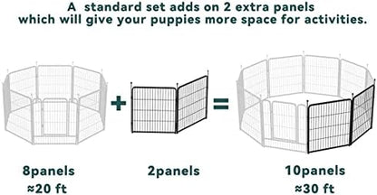 FXW Rollick Dog Playpen for Yard, RV Camping, 32 inch 2 Panels for Small and Medium Dogs│Patented