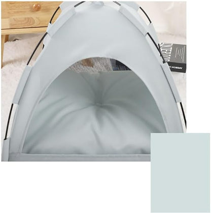 Cute Cat Teepee Cave, Cat Tent Foldable Indoor Outdoor with Thick Mat,Puppy Bed Tent,Bunny Pet Tent Teepee,Portable Dog House Teepee Tent, Cat Bed,Dog Bed Tent,Puppy Bunny,Pet Tent Teepee (J, M)