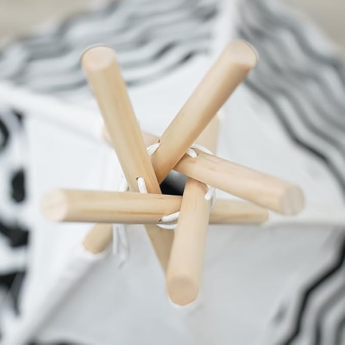 Solid Wood Cat Tent Indoor with Thick Mat,Portable Dog House Dog Teepee Tent,Cute Cat Teepee Cave, Cat Bed,Dog Bed Tent,Puppy Bed Tent,Bunny Tent,Pet Tent Teepee