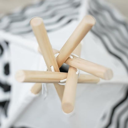 Solid Wood Cat Tent Indoor with Thick Mat,Portable Dog House Dog Teepee Tent,Cute Cat Teepee Cave, Cat Bed,Dog Bed Tent,Puppy Bed Tent,Bunny Tent,Pet Tent Teepee