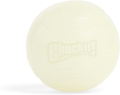 Chuckit! Max Glow Ball Dog Toy, Large (3 Inch Diameter) for dogs 6-100 lbs, Pack of 1