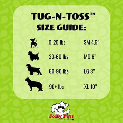 Jolly Pets Tug-n-Toss Heavy Duty Dog Toy Ball with Handle, 6 Inches/Medium, Purple