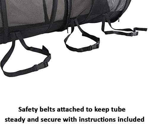 Pet Travel Tube Car Crate Kennel, Pet Containment Barrier Mesh Tube, Soft Pet Cage, One Large Size Fits All