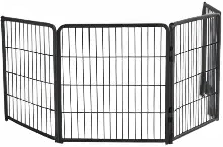 FXW Homeplus Dog Playpen for Indoor Use - Stress-Free and Safe Play, Heavy Duty 32 Inch 4 Panels Dog Pen for Puppies, Small and Medium Dogs, Black│Patented