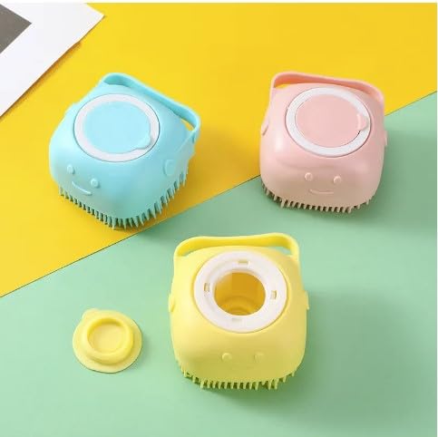 Pet Bath Massage Brush for Dogs and Cats (Pink)