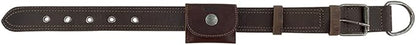Taco Dog, Dog Tag Silencer Handmade from 100% Full Grain Leather - Durable Pouch with Button Snap Closure That Attaches to Collar - Store Pet ID Tags for Zero Noise, Great for Hunting - Bourbon Brown