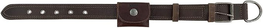 Taco Dog, Dog Tag Silencer Handmade from 100% Full Grain Leather - Durable Pouch with Button Snap Closure That Attaches to Collar - Store Pet ID Tags for Zero Noise, Great for Hunting - Bourbon Brown