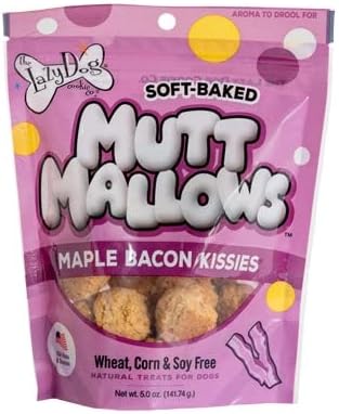 The Lazy Dog Cookie Co. - Original Pup-Pie - Happy Birthday Dog Treat for a Darling Girl with Bag of 5oz Bacon Flavor Mutt Mallows
